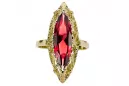 Anneau Rubis Or jaune 14 carats Vintage vrc005y